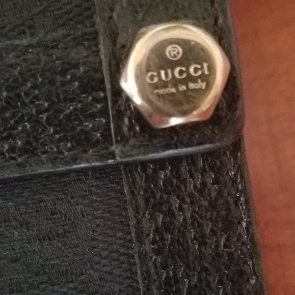 Authentic Gucci Black Canvas Charmy Wallet